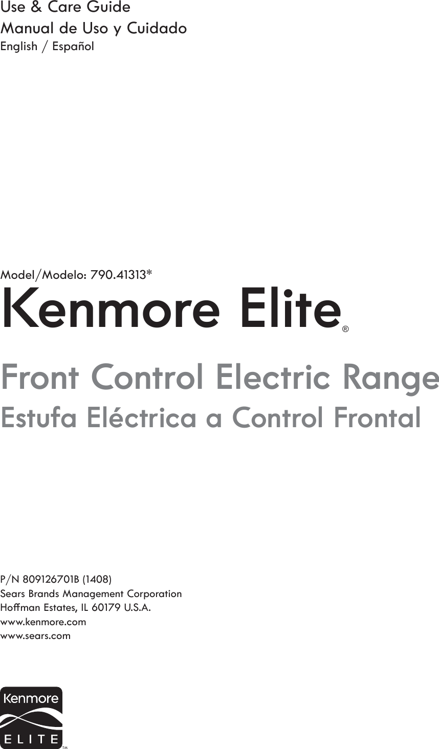 Kenmore Elite Electric Range User Manual